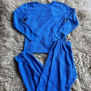 100% cotton blue thermal set